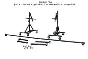 Kantelbrug-basic-set-plus-incl-4-universele-koppelbalken.-2-sets-klemplaten-en-transportbalk