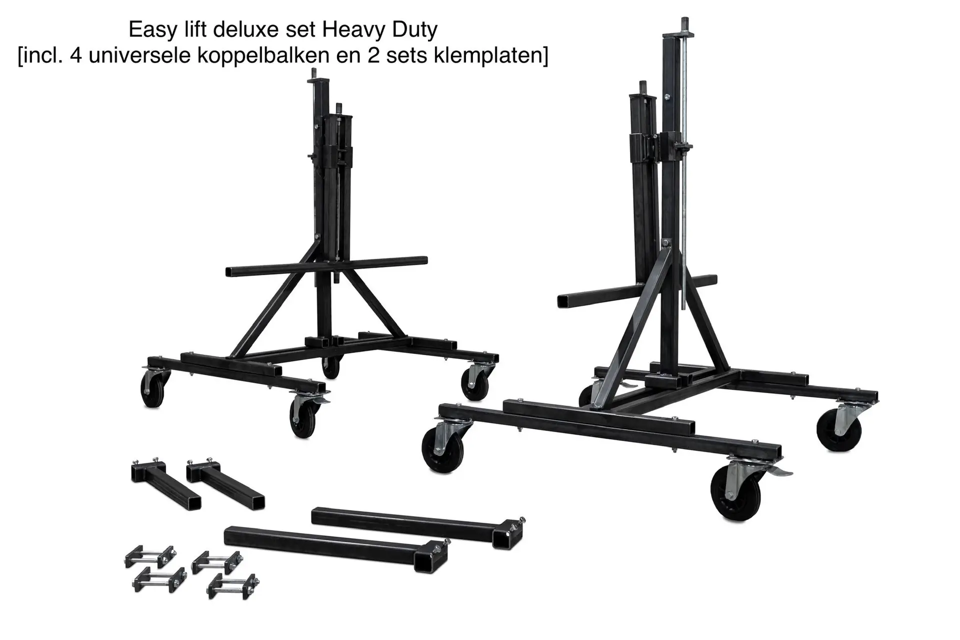 Kantelbrug easy lift de luxe set heavy duty incl 4 universele koppelbalken en 2 sets klemplaten